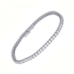 White Gold Round Cut Genuine Natural Earth Mined Diamond Tennis Bracelet 6 Carats 14K