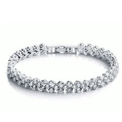 White Gold Round Cut Sparkling 4 Carats Genuine Diamonds Tennis Bracelet