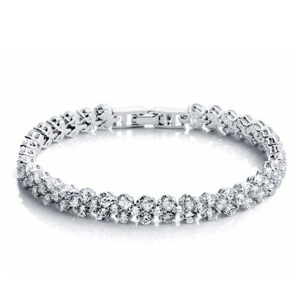 White Gold Round Cut Sparkling 4 Carats Genuine Diamonds Tennis Bracelet