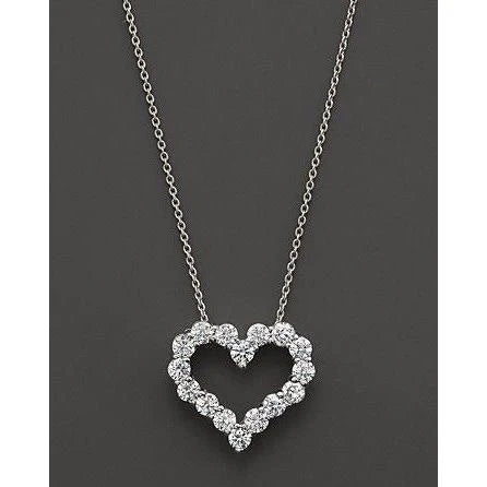White Gold Round Natural Diamond Necklace Pendant Women Jewelry New 4 Ct.