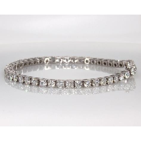 White Gold Round Natural Diamond Tennis Bracelet Lady Fine Jewelry 7 Ct