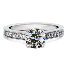 White Gold Round Old Mine Cut Natural Diamond Wedding Ring 3 Carats Jewelry