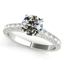 White Gold Round Old Mine Cut Natural Earth Mined Diamond Ring 4 Carats Women's Jewellery