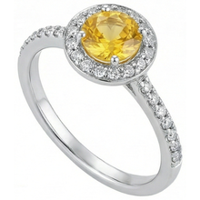 White Gold Round Yellow Sapphire And Natural Earth Mined DIAMOND ( NOT LAB GROWN )s Halo Ring 4.50 Carats