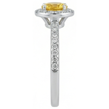 White Gold Round Yellow Sapphire And Natural Earth Mined DIAMOND ( NOT LAB GROWN )s Halo Ring 4.50 Carats