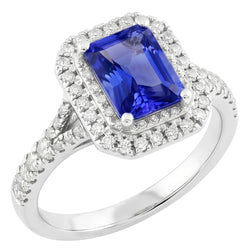 White Gold Sapphire Engagement Ring For Women