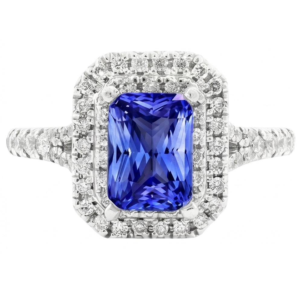 White Gold Sapphire Engagement Ring For Women