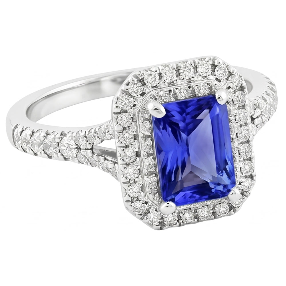 White Gold Sapphire Engagement Ring For Women