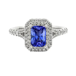 White Gold Sapphire Engagement Ring For Women