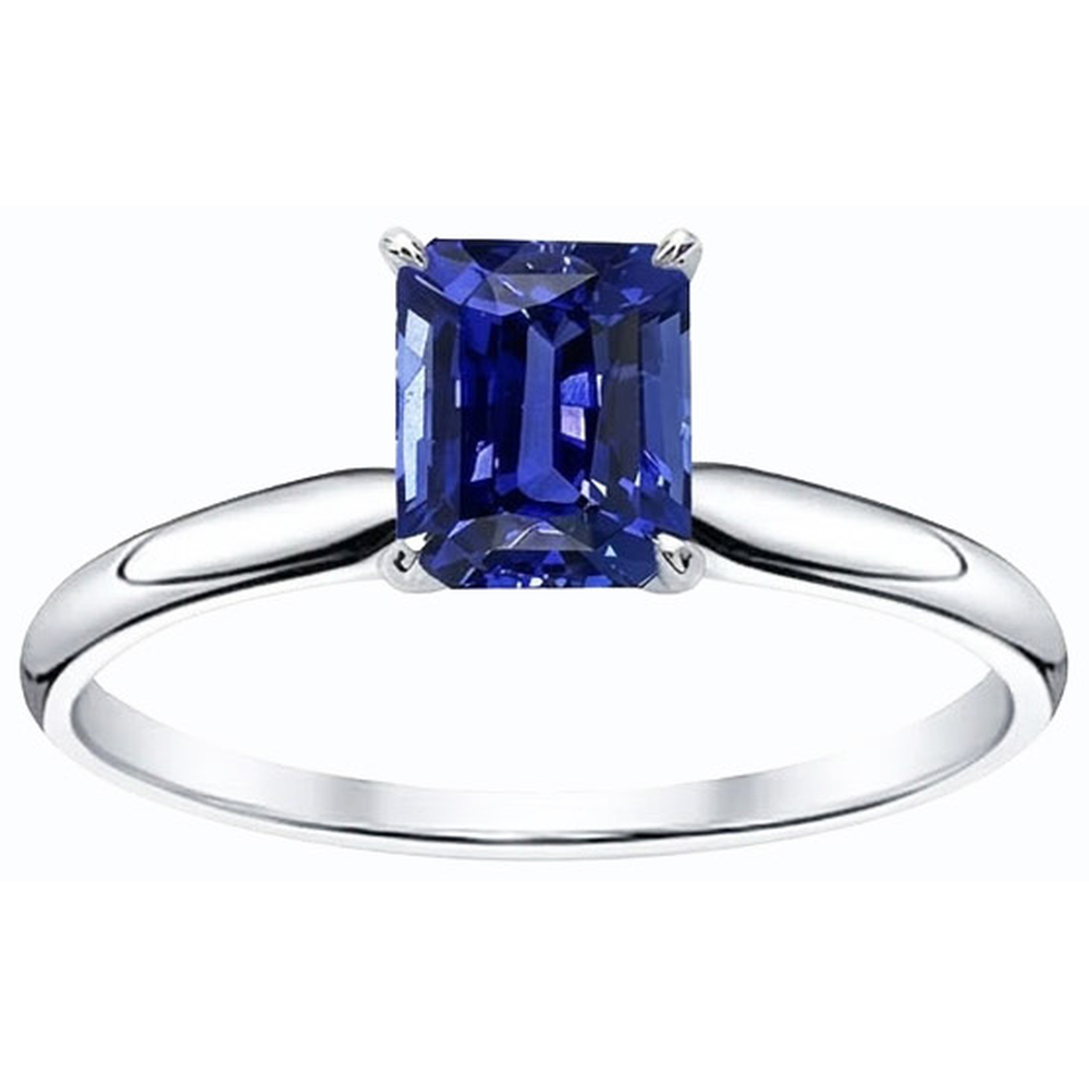 natural emerald sapphire 2ct ring profile view