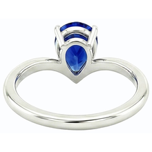 White Gold Solitaire Gemstone Ring Pear Ceylon Sapphire 2.50 Carats