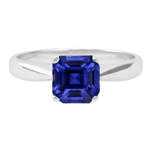 White Gold Solitaire Ring Asscher Cut Sapphire Jewellery 1.50 Carats