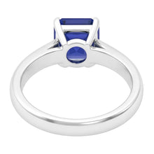 White Gold Solitaire Ring Asscher Cut Sapphire Jewellery 1.50 Carats