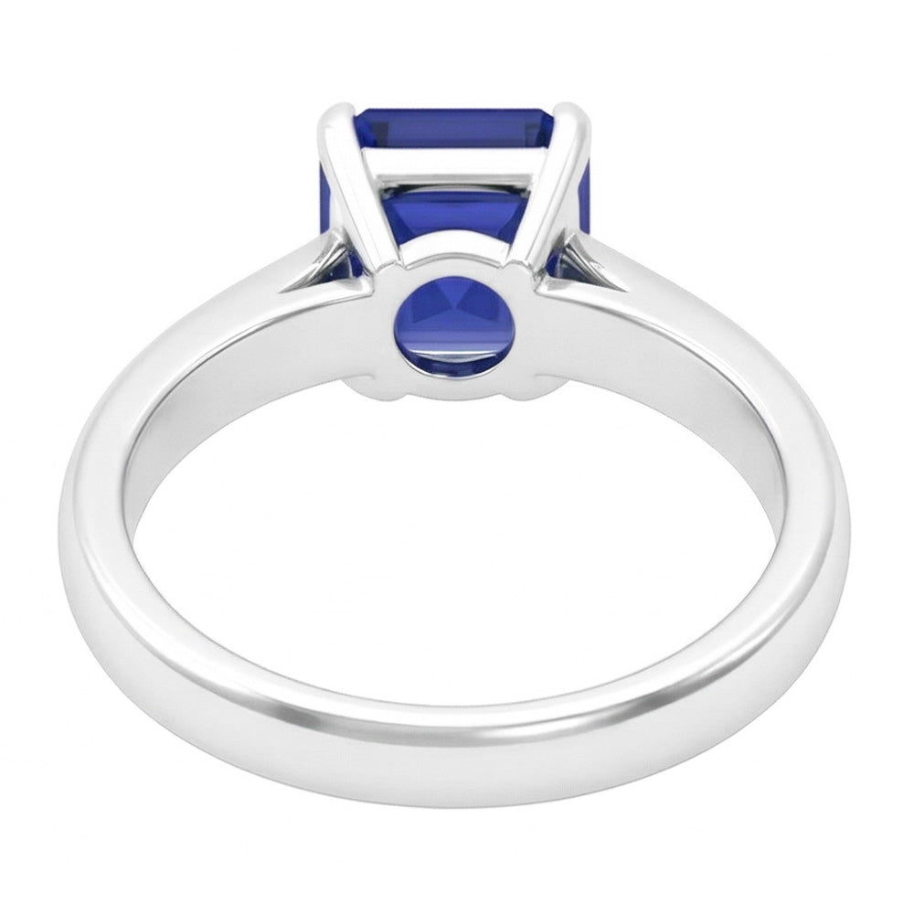 White Gold Solitaire Ring Asscher Cut Sapphire Jewellery 1.50 Carats