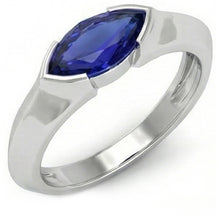 White Gold Solitaire Ring Bar Set Marquise Ceylon Sapphire 1 Carats