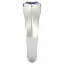 White Gold Solitaire Ring Bar Set Marquise Ceylon Sapphire 1 Carats
