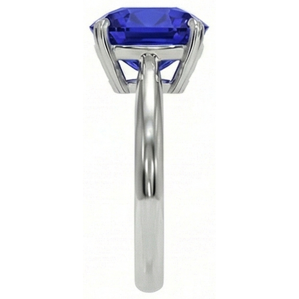 White Gold Solitaire Ring Cushion Sri Lankan Sapphire 2.25 Carats
