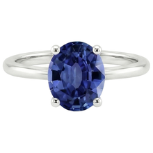 natural oval sapphire 2ct ring profile view