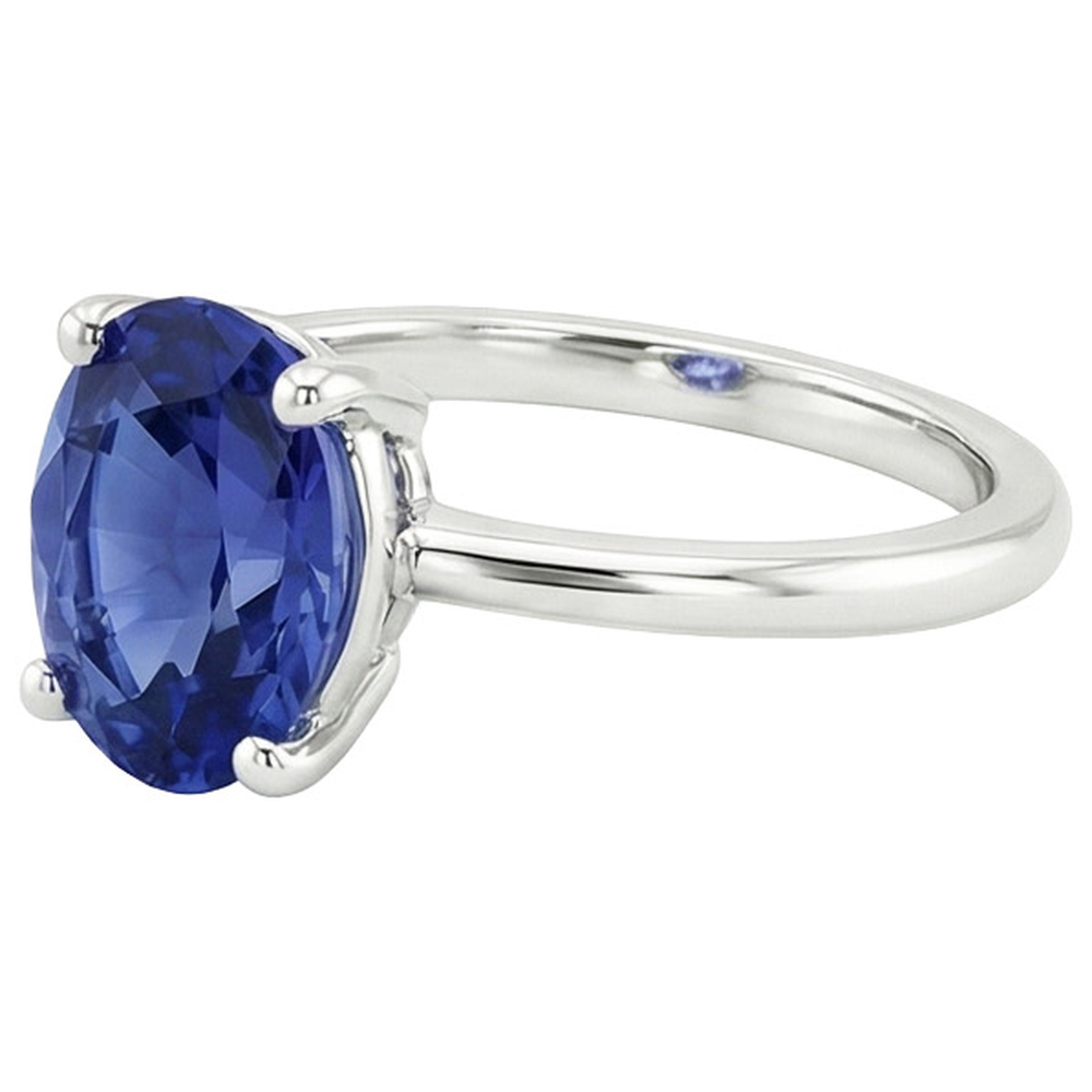 natural oval sapphire 2ct ring on white background