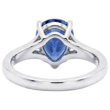 White Gold Solitaire Ring Pear Sri Lankan Sapphire 3 Carats