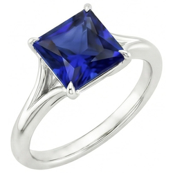Natural Sapphire Ring 5ct - White Gold 14K