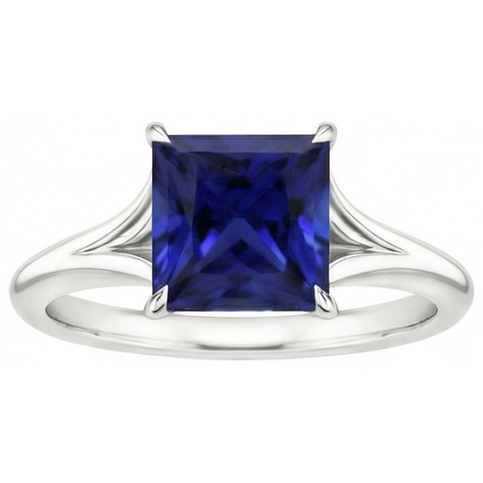 natural princess sapphire 5ct ring profile view