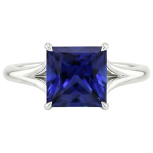 natural princess sapphire 5ct ring on white background