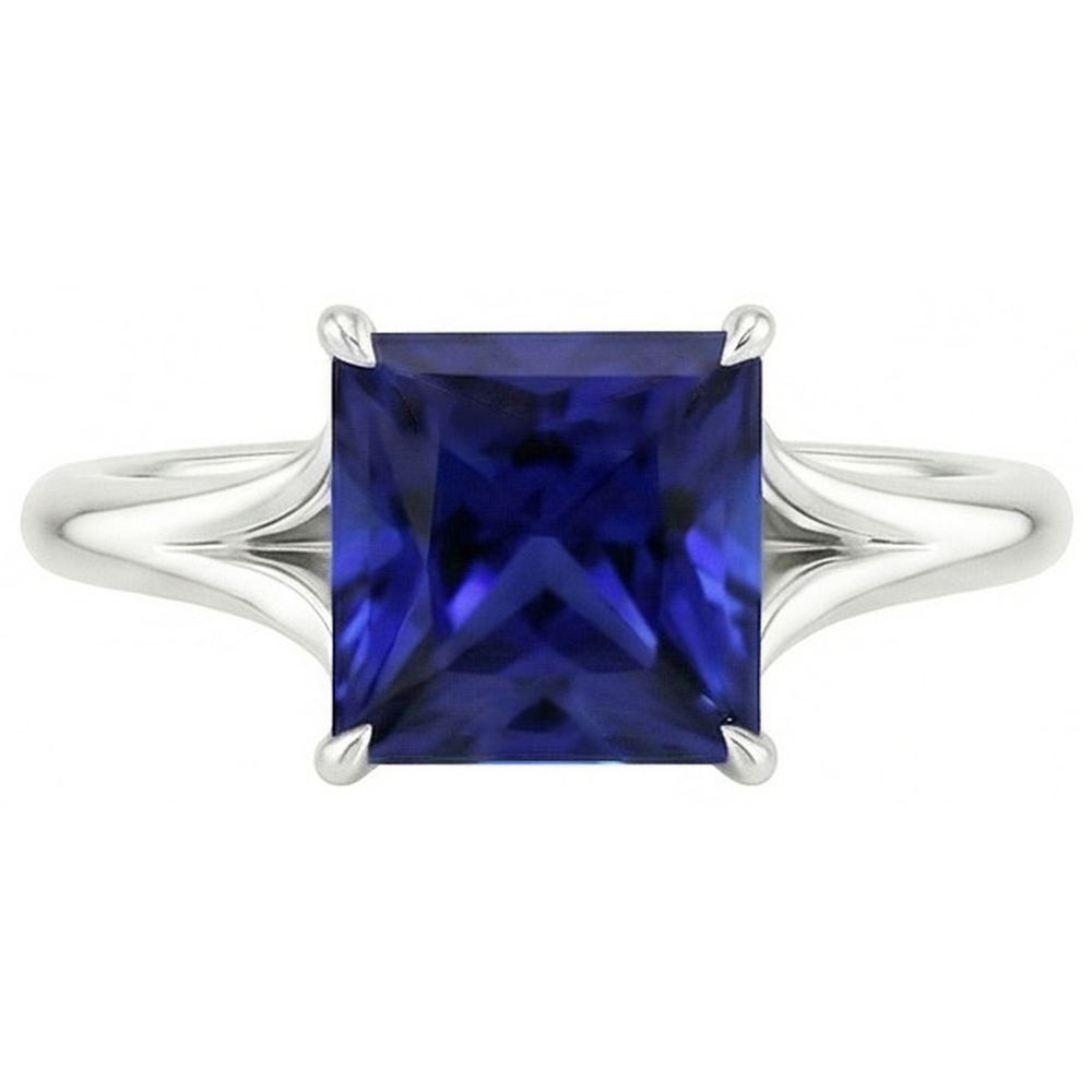 natural princess sapphire 5ct ring on white background