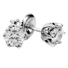 White Gold Solitaire Round Diamond Stud Earring Women Jewelry 2 Ct.