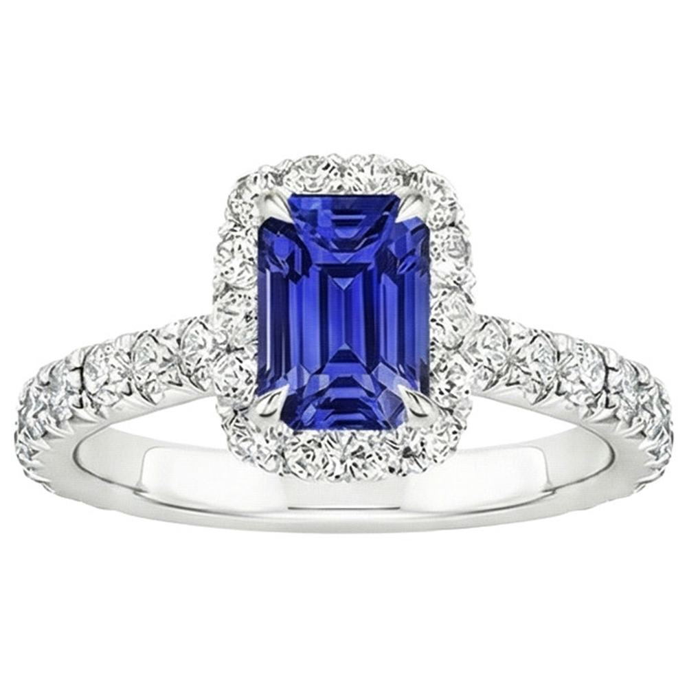 natural emerald sapphire 5ct ring top view