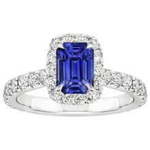 natural emerald sapphire 5ct ring top view