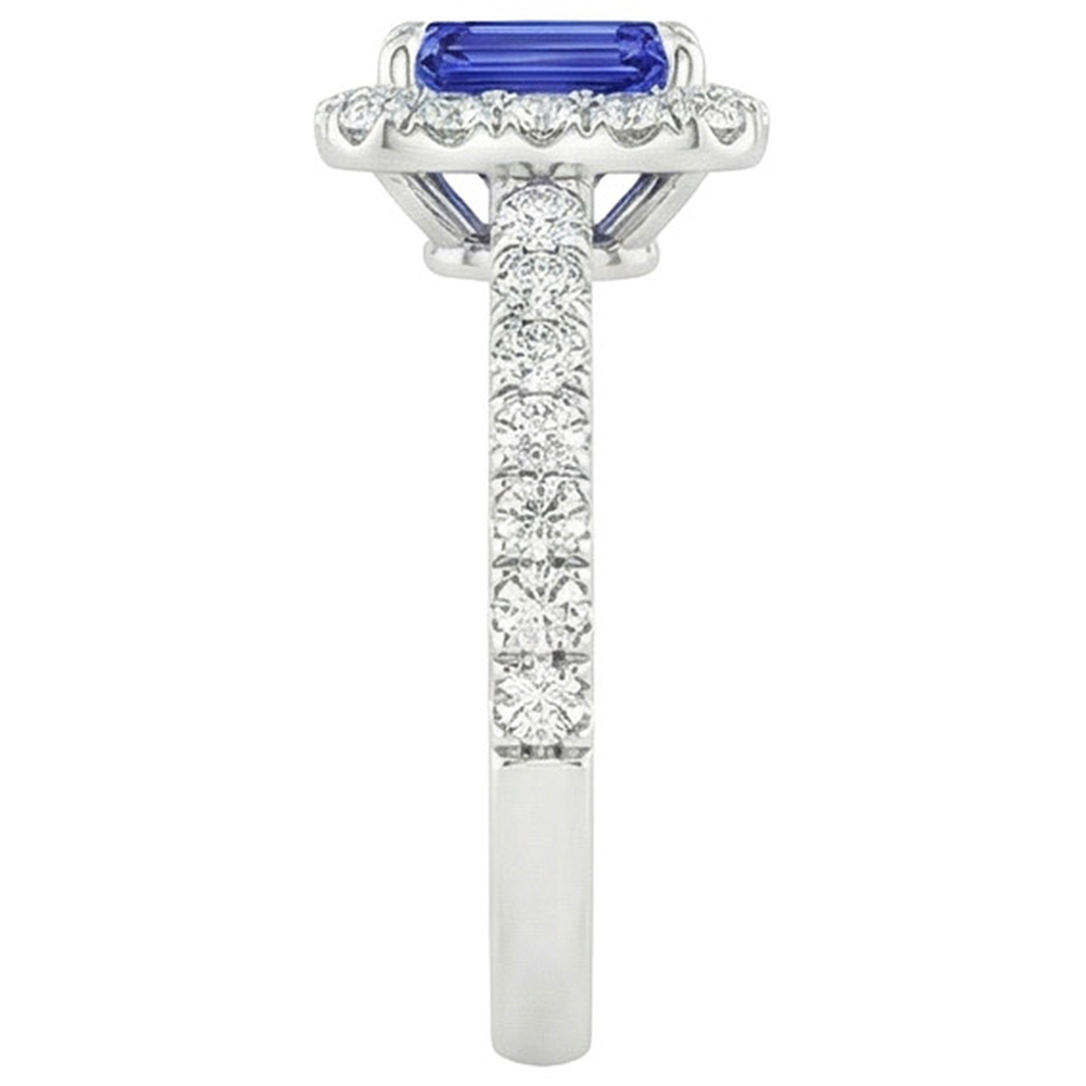 natural emerald sapphire 5ct ring profile view