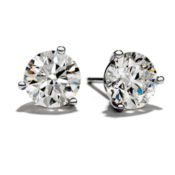 White Gold Sparkling 1.70 Ct Round Genuine Diamond Stud Earring Women Jewelry