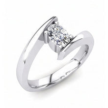 White Gold Sparkling Oval Cut Solitaire Natural Earth Mined Diamond Wedding Ring