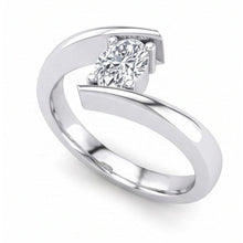 White Gold Sparkling Oval Cut Solitaire Natural Earth Mined Diamond Wedding Ring