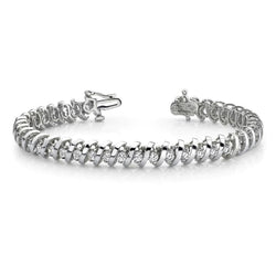 White Gold Sparkling Round Natural Earth Mined Diamond Tennis Bracelet Fine Jewellery 10 Ct