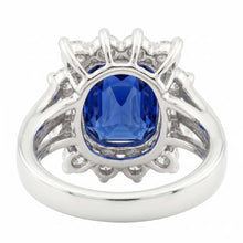 White Gold Sri Lanka Sapphire Cushion Natural Earth Mined DIAMOND ( NOT LAB GROWN )s Ring 6 Ct