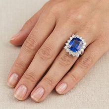 White Gold Sri Lanka Sapphire Cushion Natural Earth Mined DIAMOND ( NOT LAB GROWN )s Ring 6 Ct