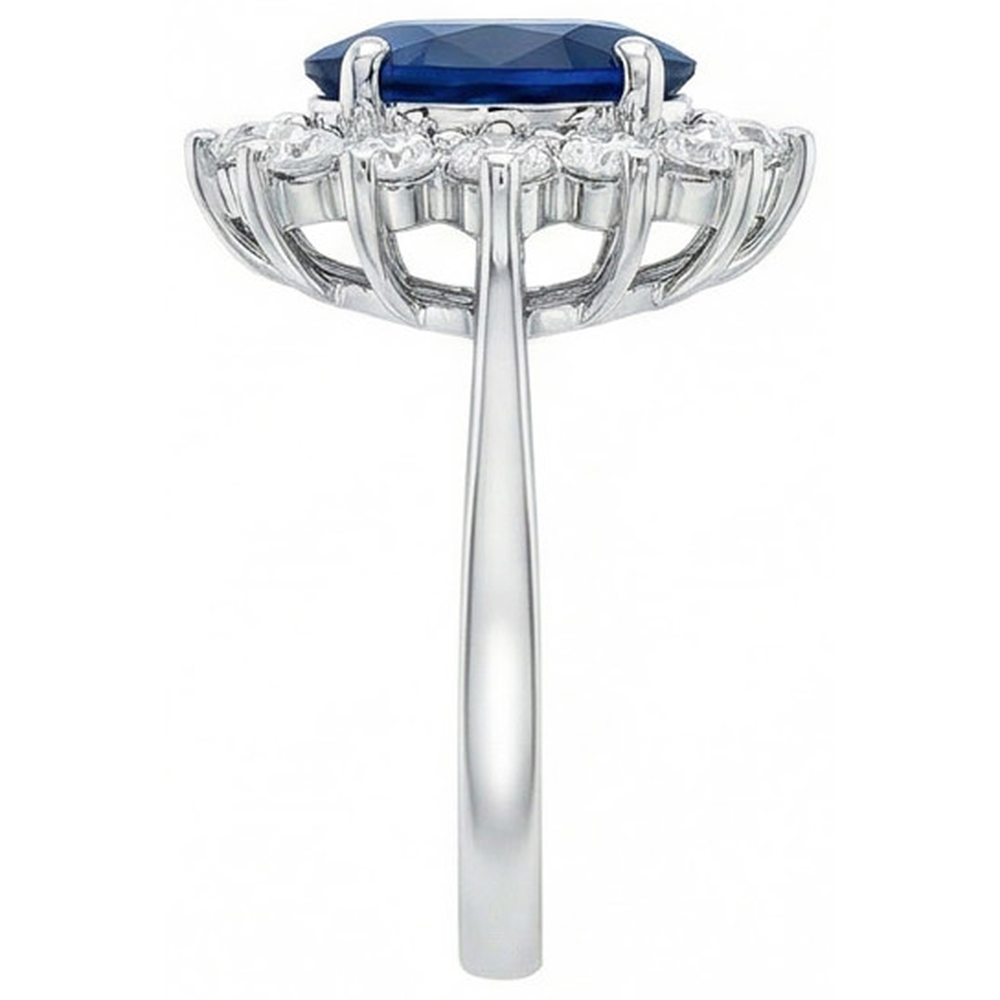 White Gold Sri Lankan Sapphire Natural Earth Mined Diamond Wedding Ring 1.70 Ct Jewellery
