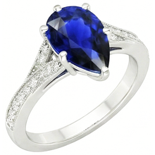 natural round sapphire 4ct ring front view