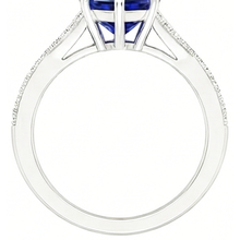 natural round sapphire 4ct ring profile view