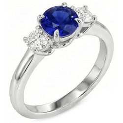 Natural Sapphire Ring 2ct - White Gold 14K