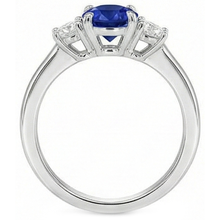 natural round sapphire 2ct ring profile view