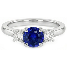 natural round sapphire 2ct ring side angle