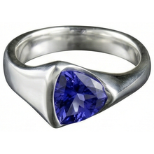 White Gold Trillion Tanzanite 1 Carat Solitaire Ring New