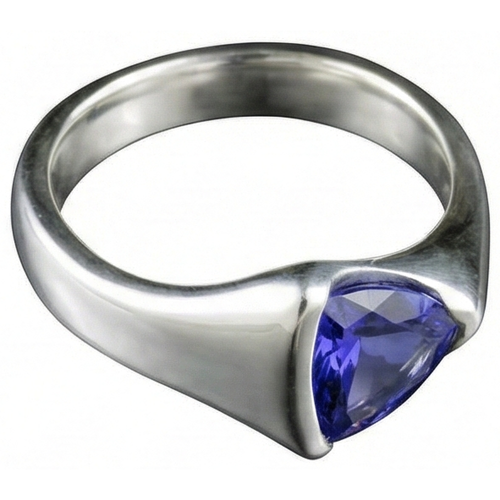 White Gold Trillion Tanzanite 1 Carat Solitaire Ring New