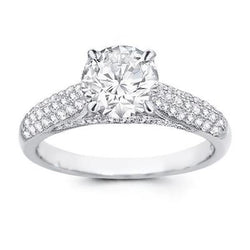 White Gold Vintage Style Sparkling 3.50 Carats Natural Earth Mined Diamonds Ring