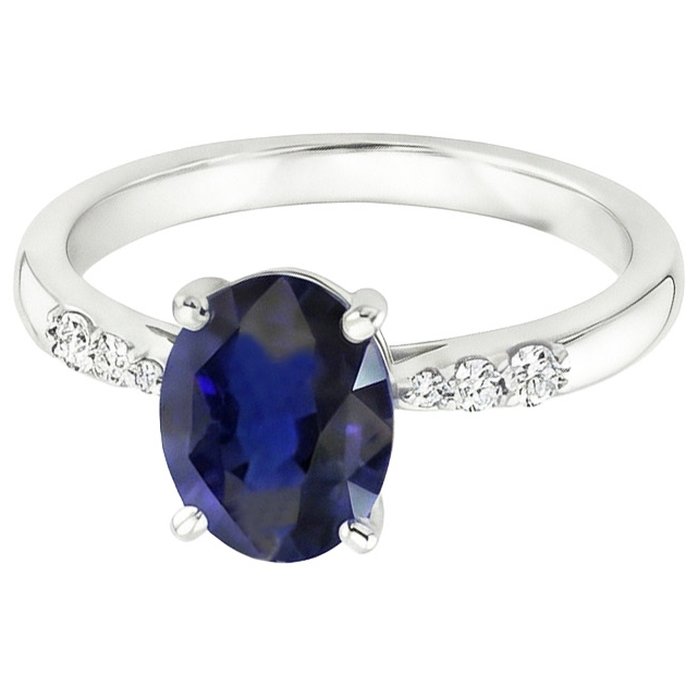 natural round sapphire 3.50ct ring close up detail