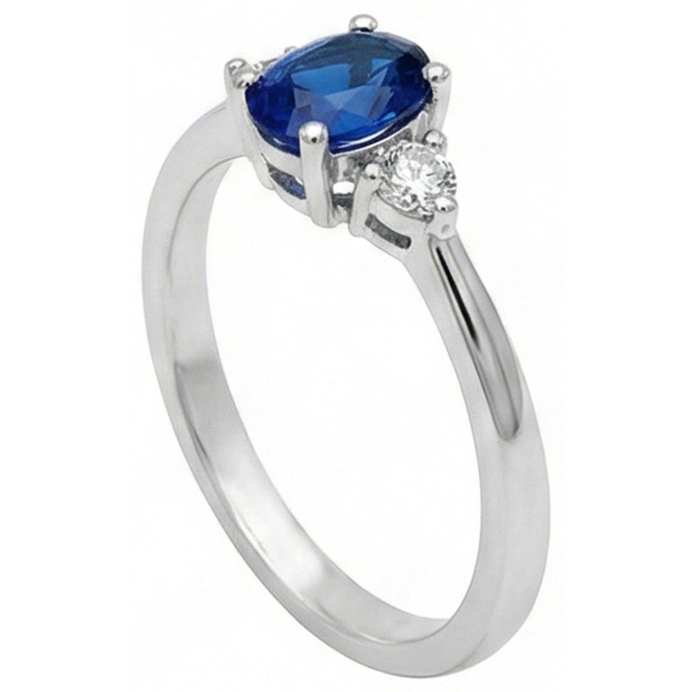 natural round sapphire 4.50ct ring close up detail