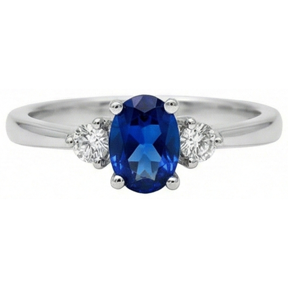 natural round sapphire 4.50ct ring side angle